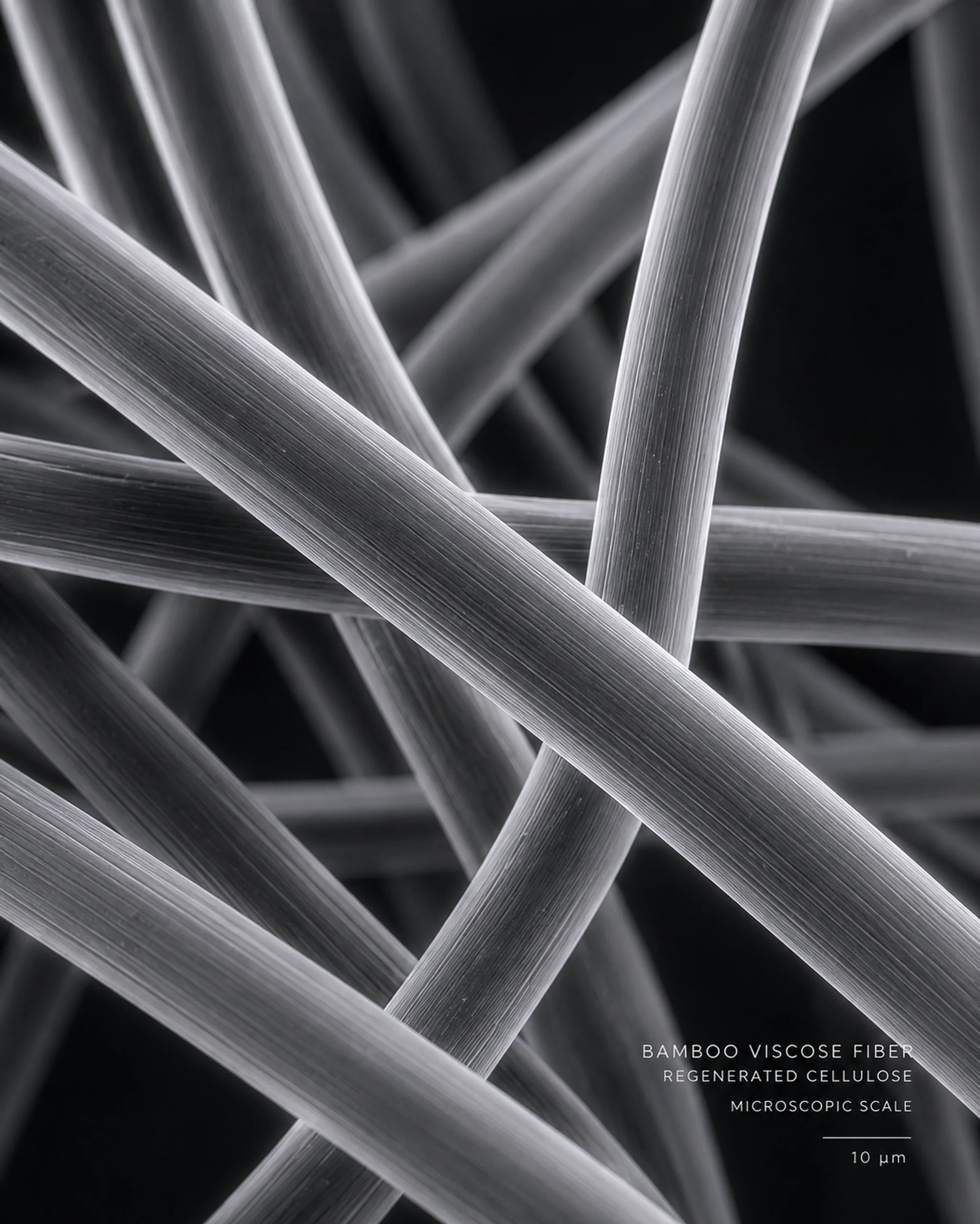 Bamboo viscose — Illustrative microscopic visualization; scale not documented