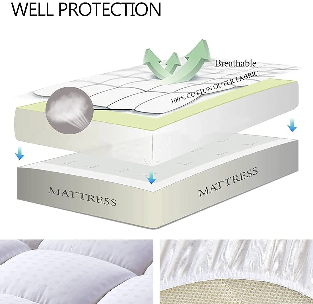 Pillow Top Mattress Topper Mattress Pad -Mattress Cover Quilted Fitted Mattress Protector — product image 4