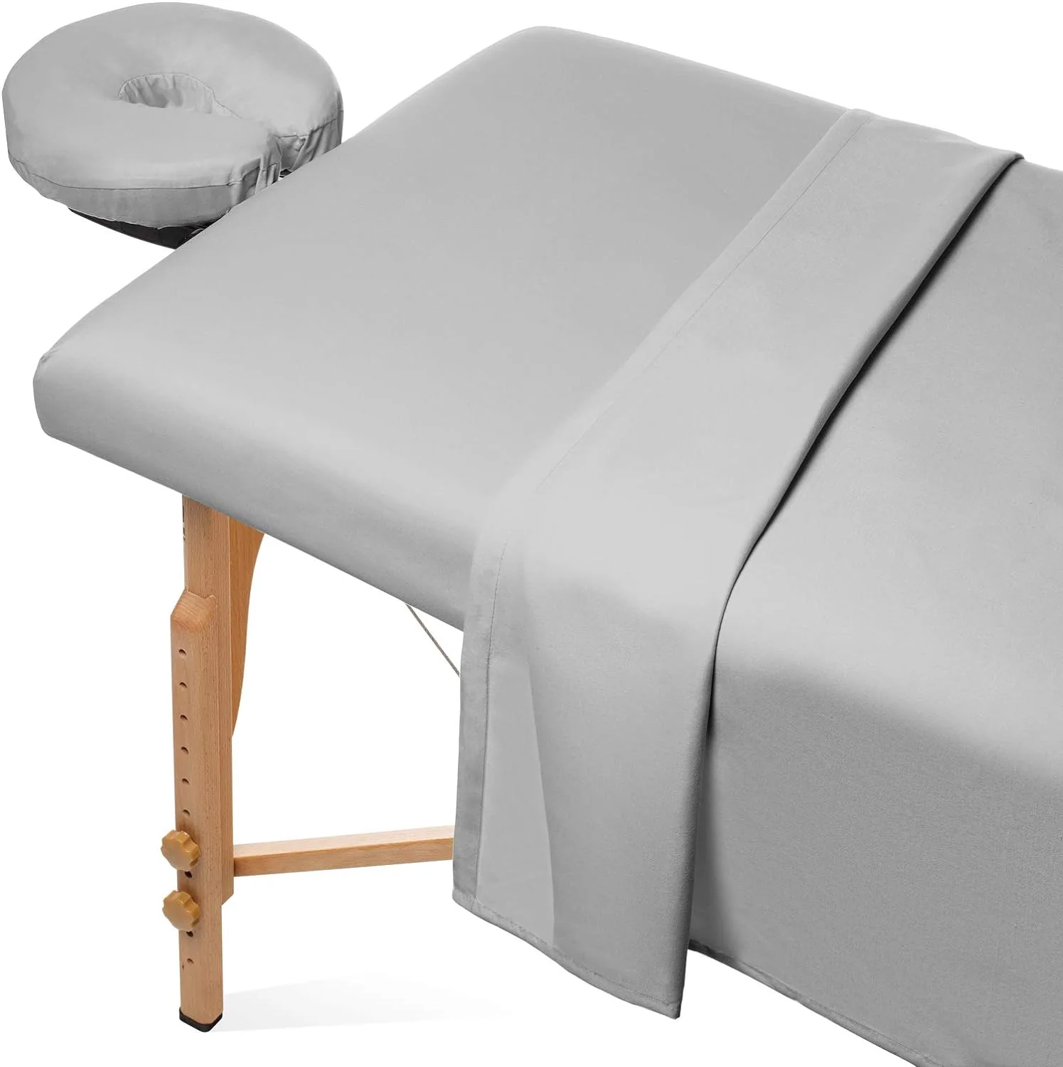 Massage Table Sheet Set - 3-Piece Microfiber Premium Facial Microfiber Bed Cover - Includes Flat and Fitted Sheets with Face Cradle Cover — product image 7