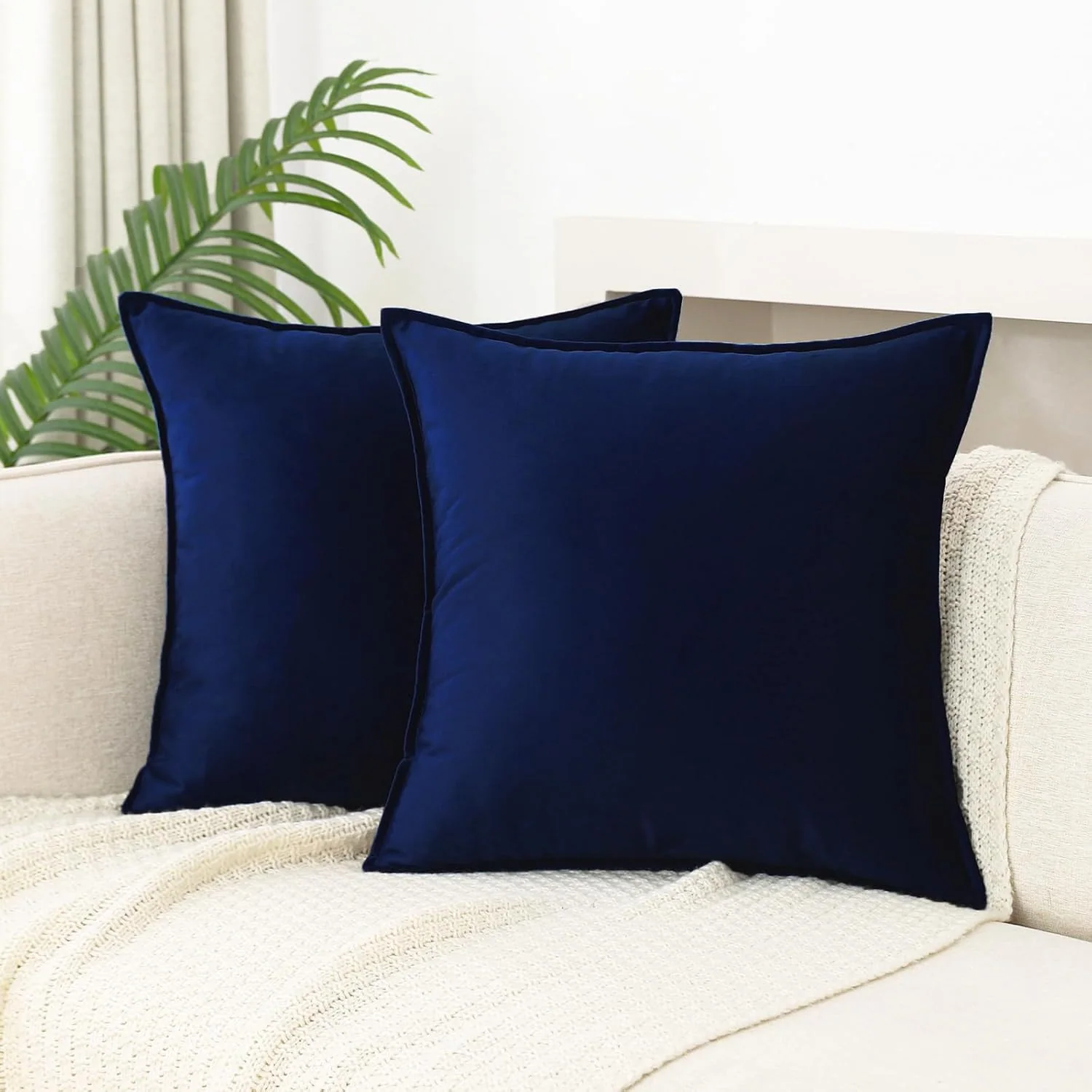 Decorative Throw Pillow With Velvet Fabric Cover — product image 2