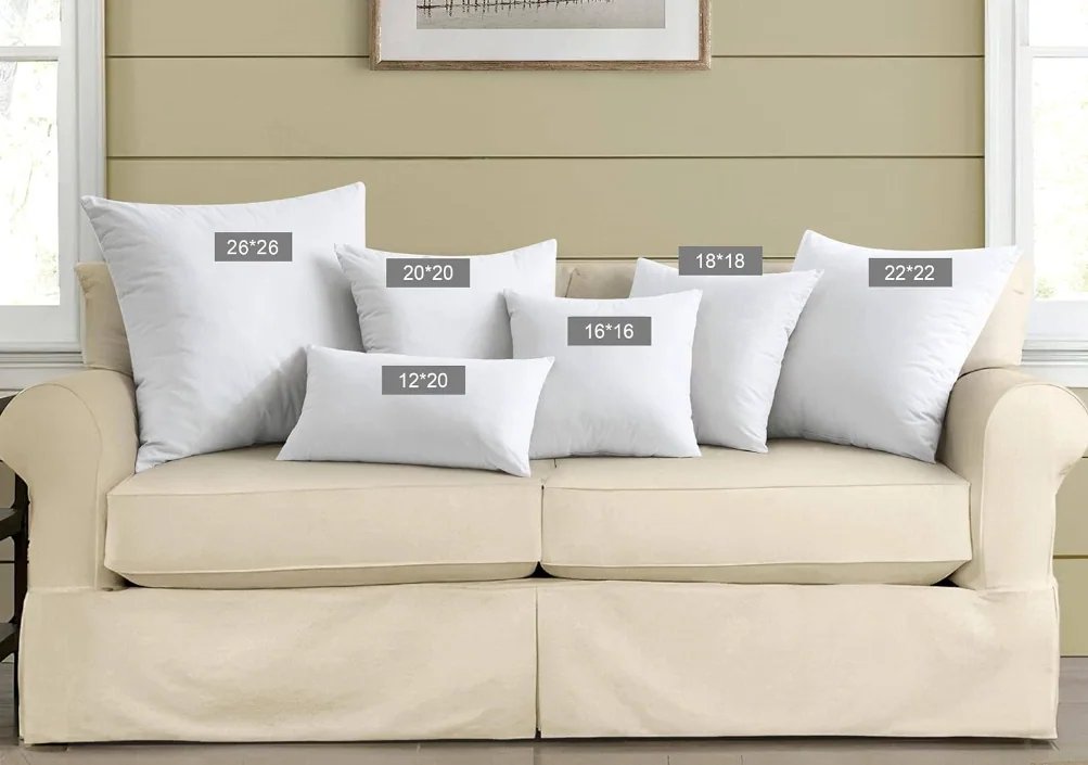 Feather Down Throw Pillow Inserts- with Organic Cotton Cover, Goose Feather Square White Decorative Pillow Inserts for Bed, Sofa, and Couch — product image 11