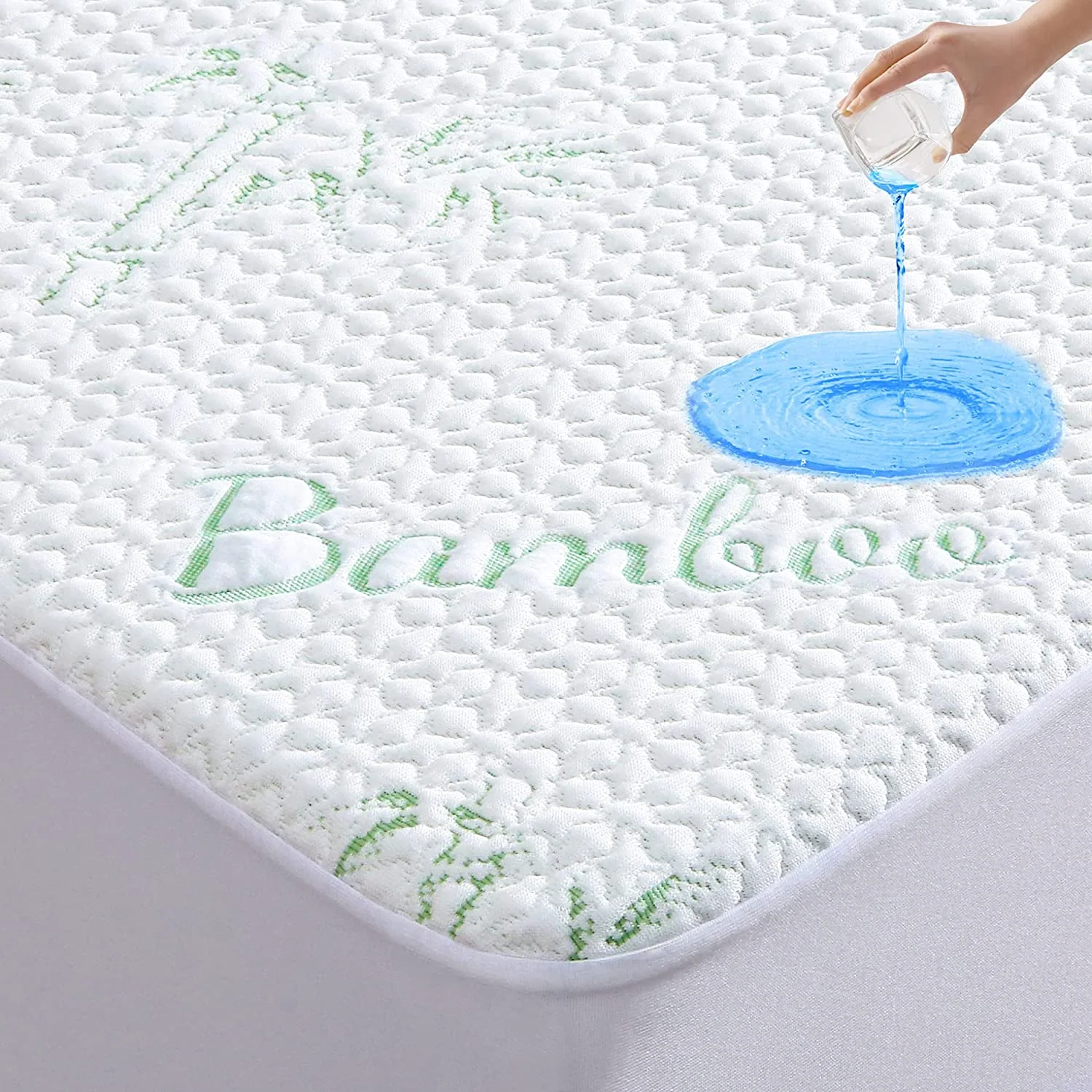 Waterproof Bamboo Mattress Protector-Non Noisy Breathable Ultra Plush Absorbent Extra Deep Fits — product image 5