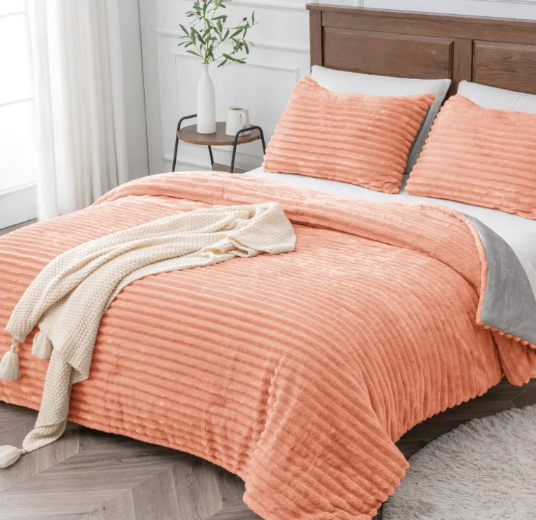 Fleece Comforter Set -Super Soft & Warm Fluffy Purple Bedding Set — product image 5