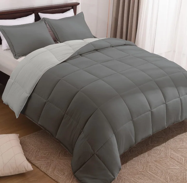 Fluffy Comforter Queen Set for All Seasons - Reversible White Queen Comforter Set — product image 9