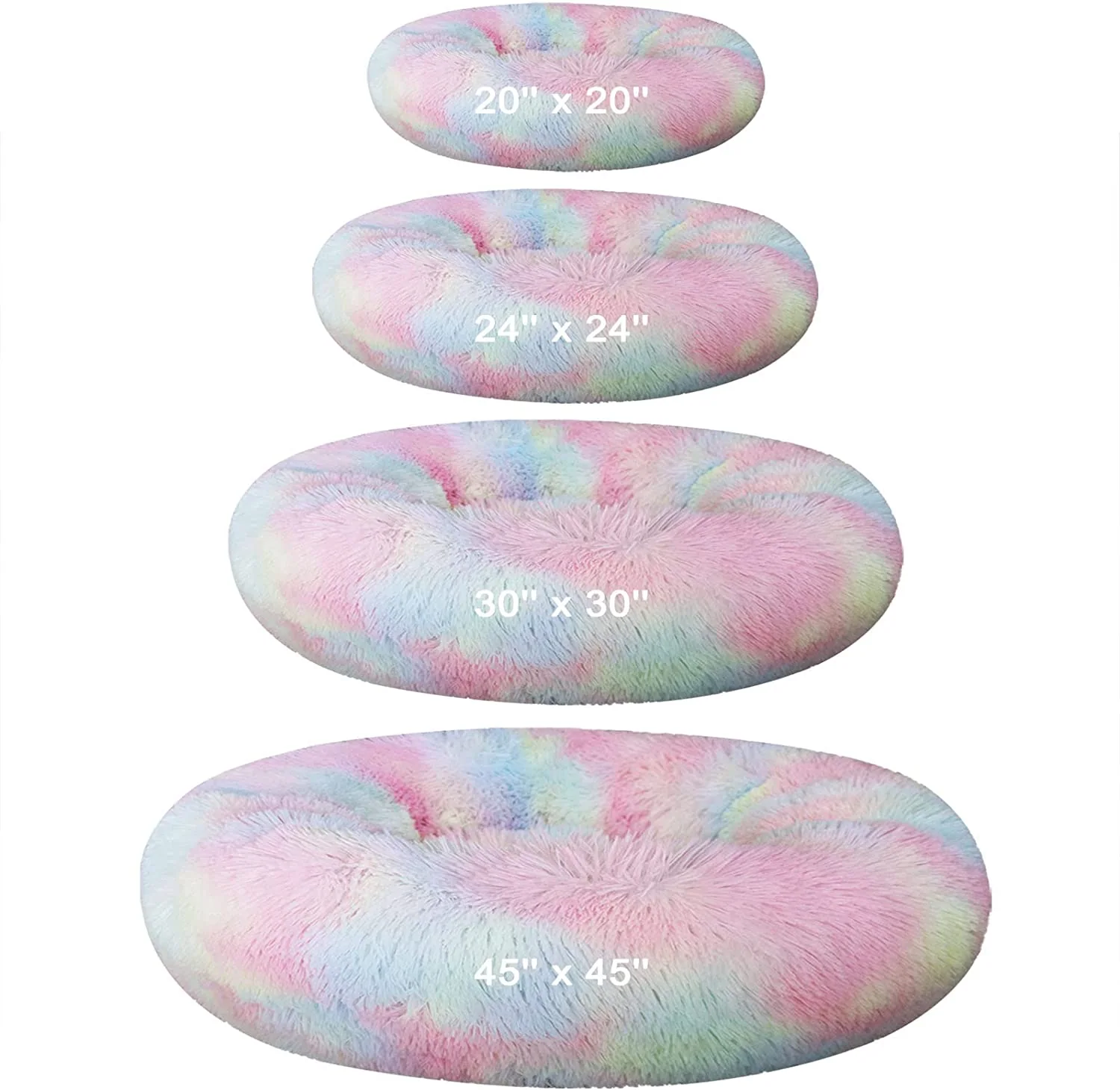 Coloful Donut Round Calming Large Dog Cat Bed — product image 8