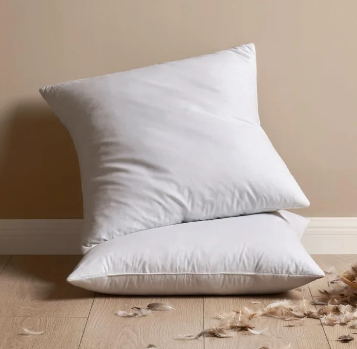 Feather Down Throw Pillow Inserts- with Organic Cotton Cover, Goose Feather Square White Decorative Pillow Inserts for Bed, Sofa, and Couch — product image 1