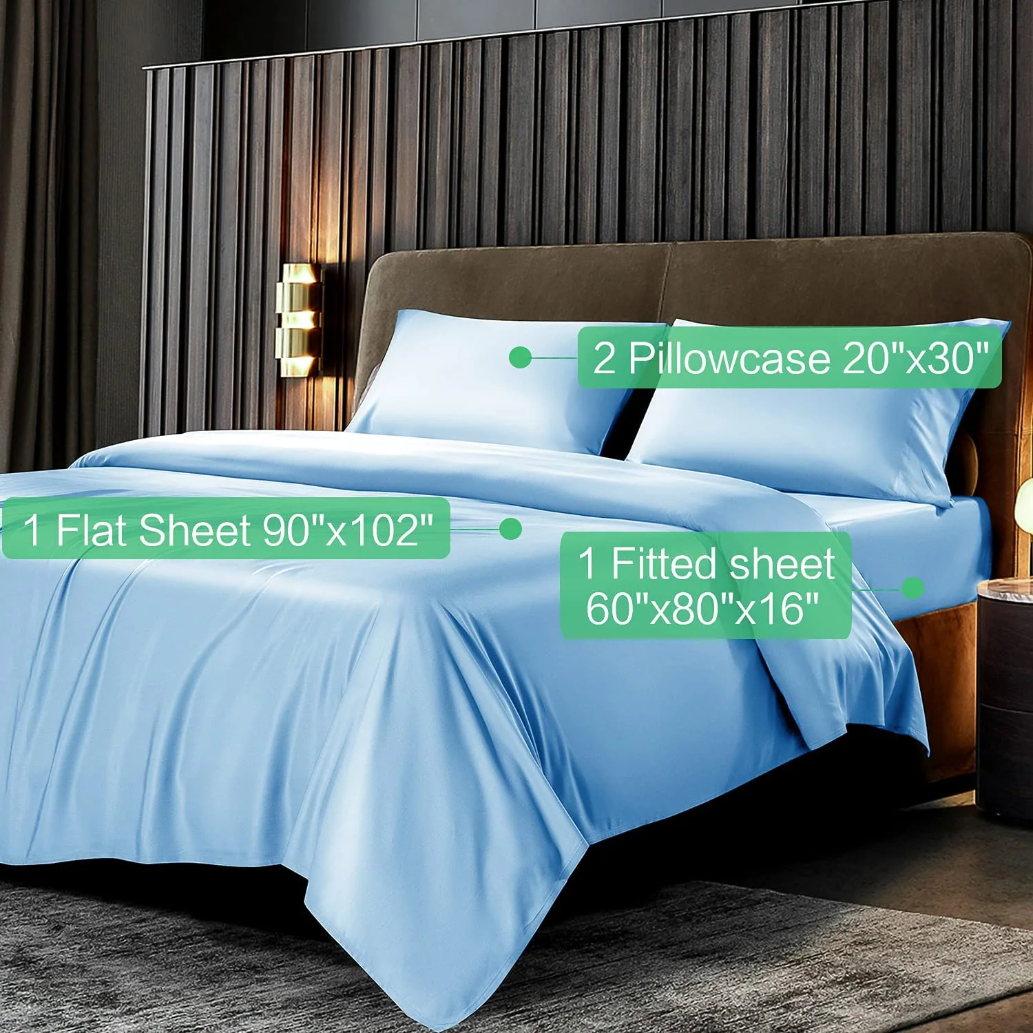 300TC 100% Natural Bamboo Bed Sheet Set — product image 3