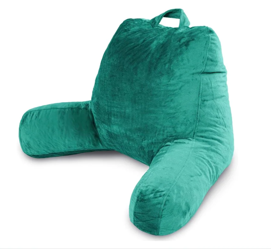 Reading Pillow with Shredded Memory Foam, Large Adult Backrest with Arms, Back Support for Sitting Up in Bed with Washable Cover (Sit up Pillow) — product image 1