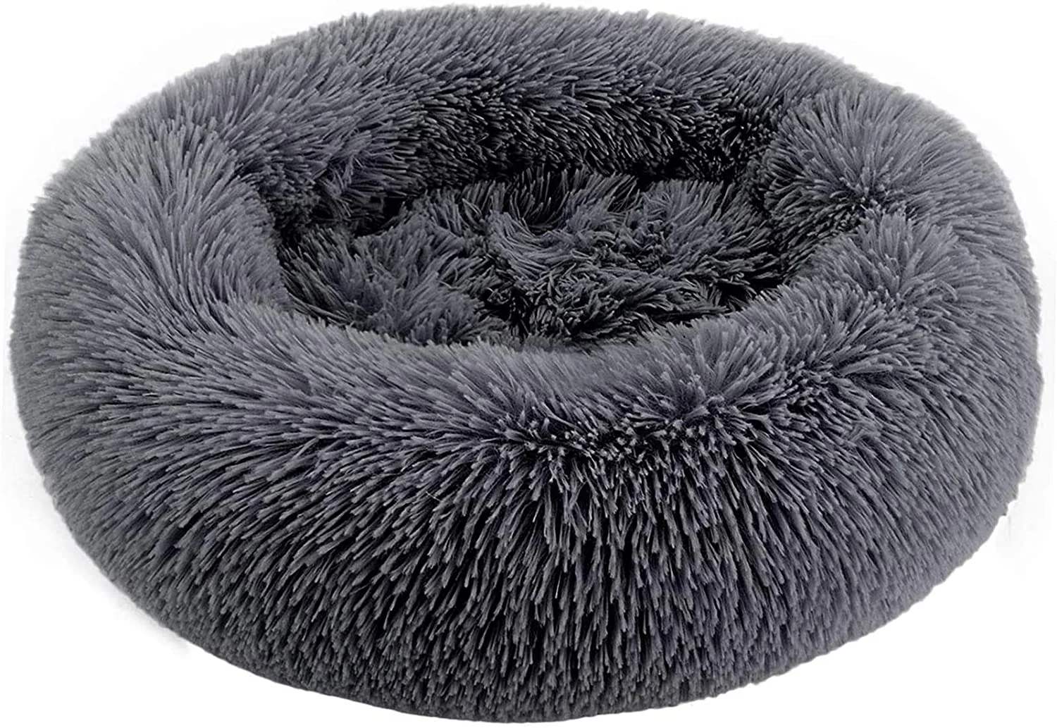 Small Dog Bed- Round Donut Washable Plush Fluffy Faux Fur Soft Cushion Beds — product image 6