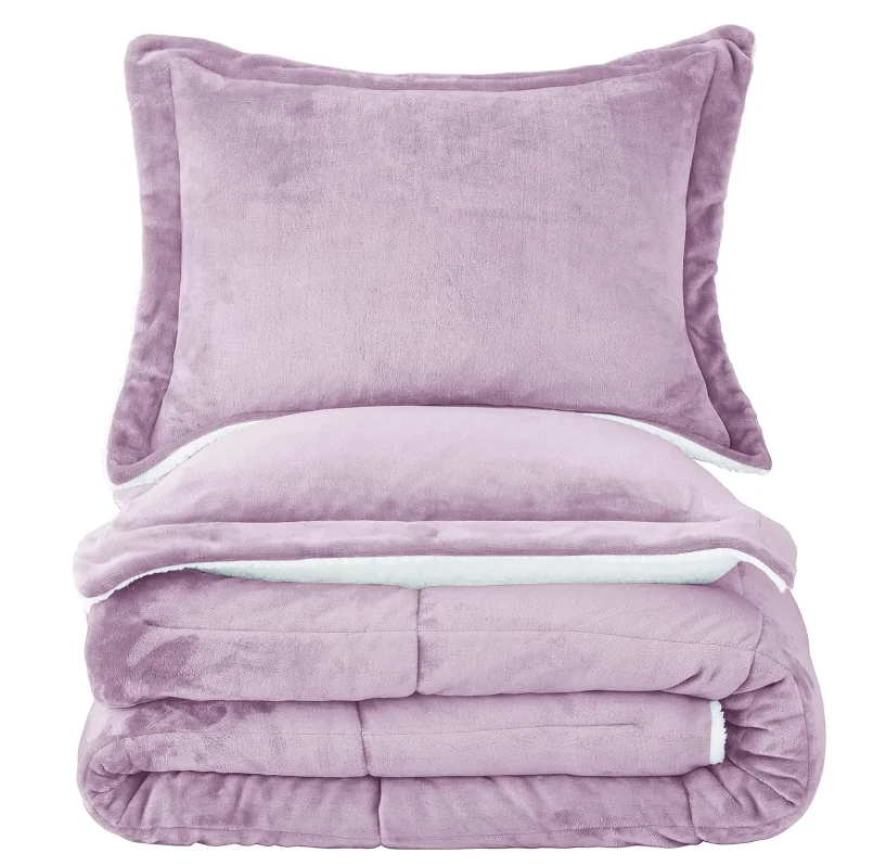 Sherpa Comforter Set King Size, Soft Spring Warm All Season Down Alternative Bedding Sets — product image 8