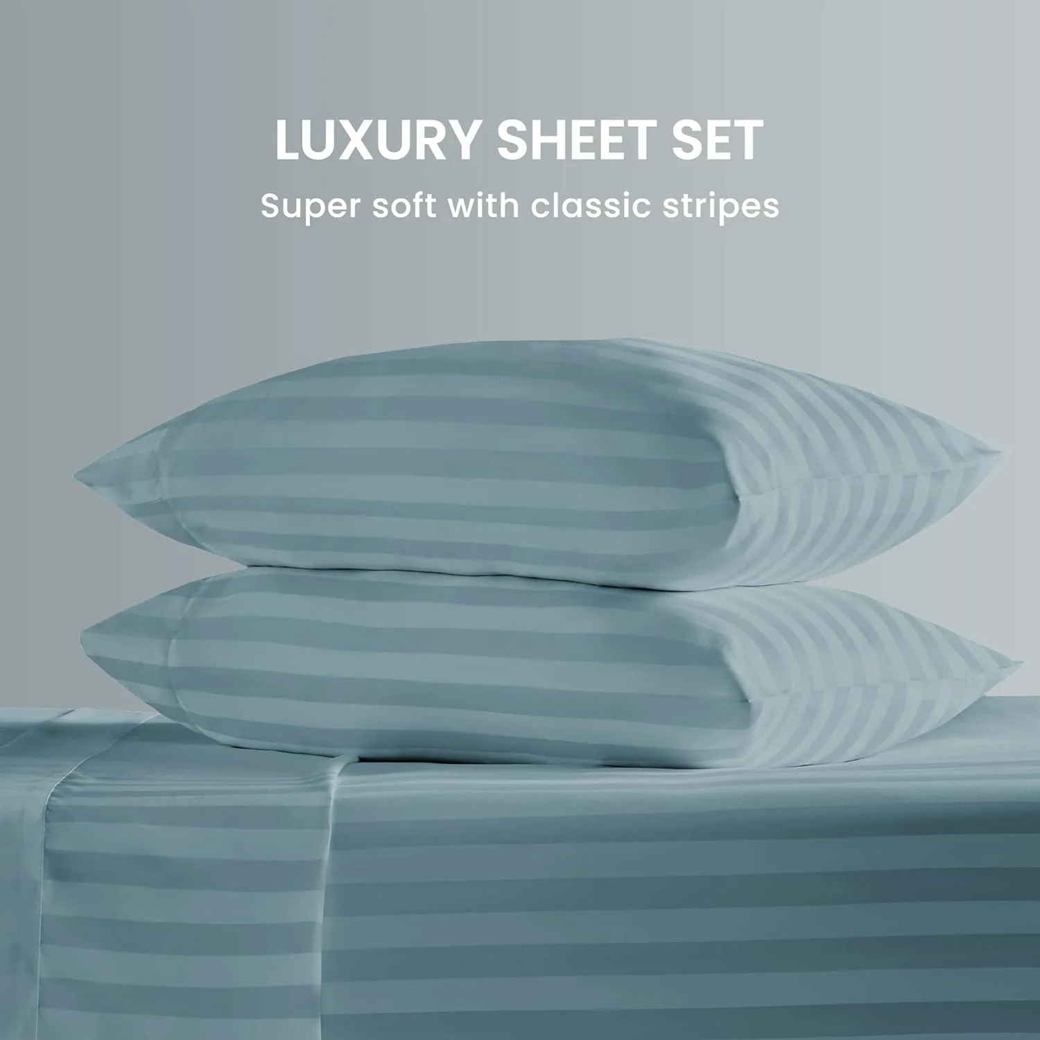 Soft Microfiber 4 Piece Stipe Emboss Bed Sheets with 15" Deep Pocket — product image 5