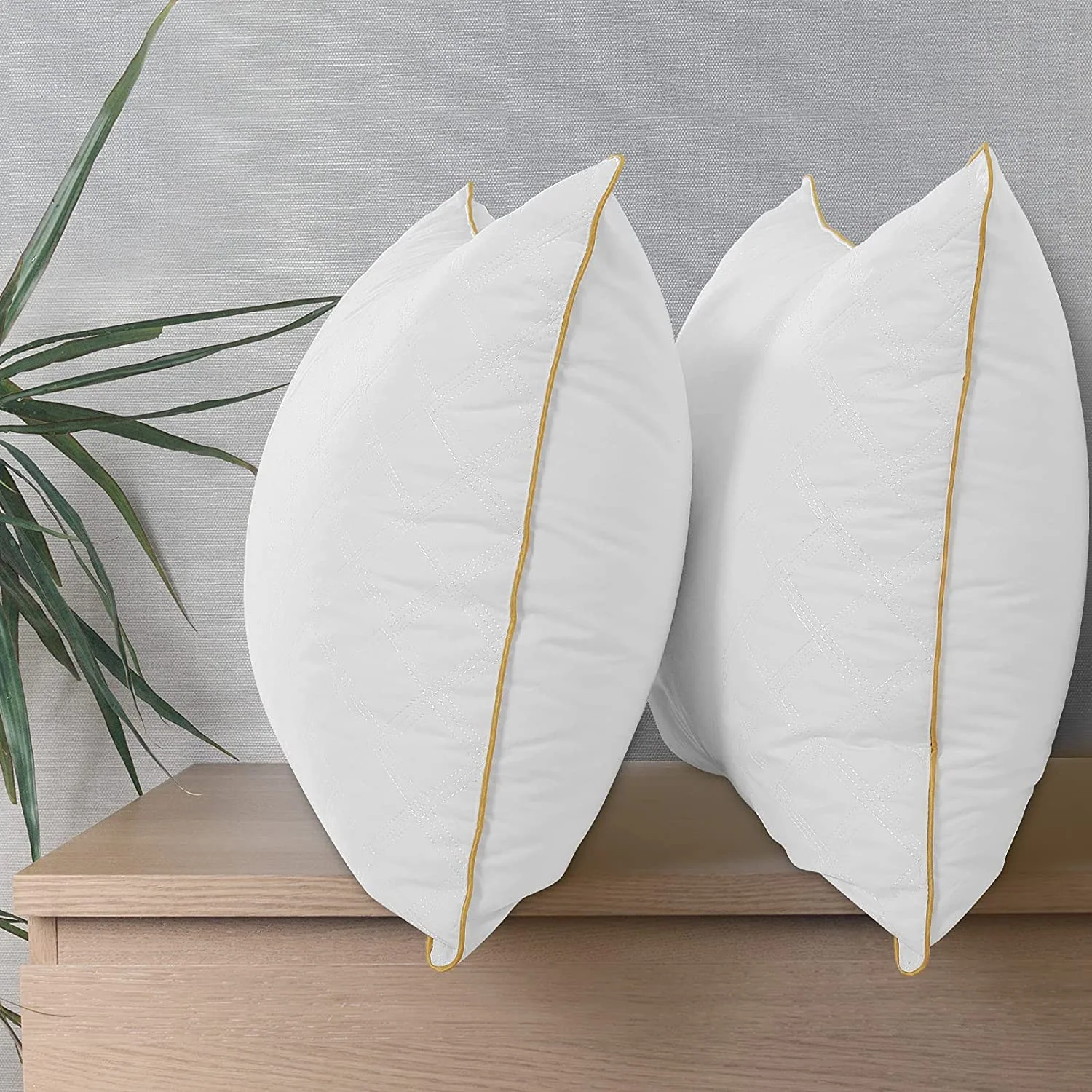 Goose Feather Down Pillows - Soft Bed Pillows for Sleeping 100% Organic Cotton King Size Hotel-Quality Pillows Insert — product image 4