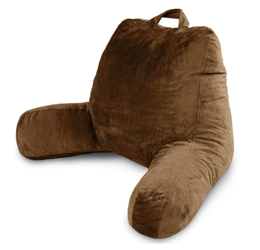 Reading Pillow with Shredded Memory Foam, Large Adult Backrest with Arms, Back Support for Sitting Up in Bed with Washable Cover (Sit up Pillow) — product image 6