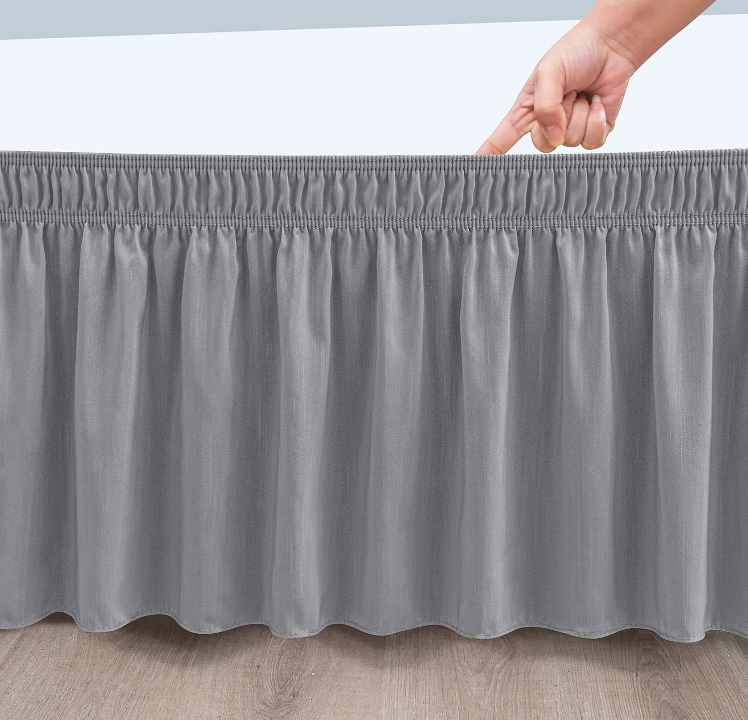 Wrap Around Bed Skirts Adjustable Elastic Dust Ruffles Easy Fit Wrinkle & Fade Resistant Silky Luxurious — product image 3