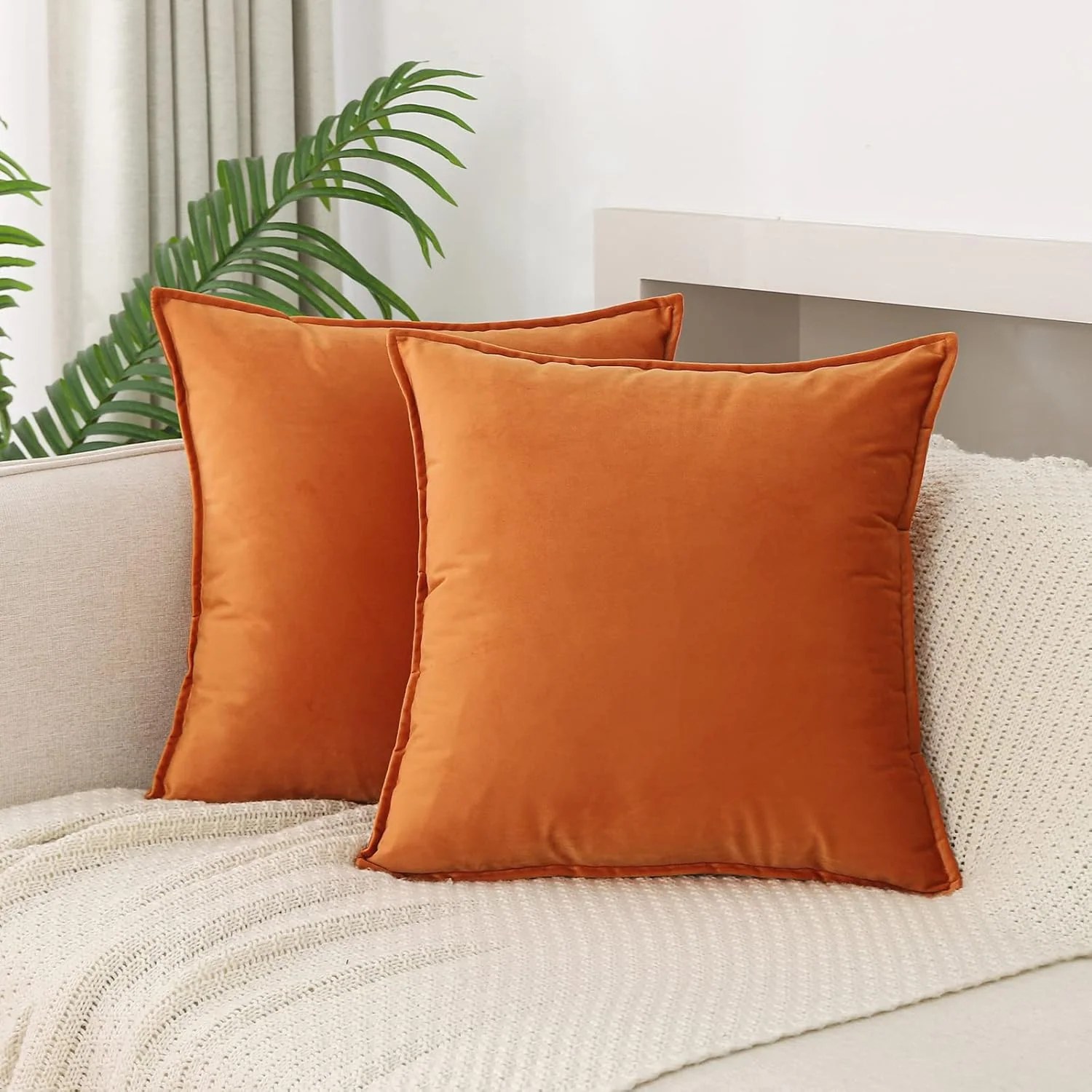 Decorative Throw Pillow With Velvet Fabric Cover — product image 4