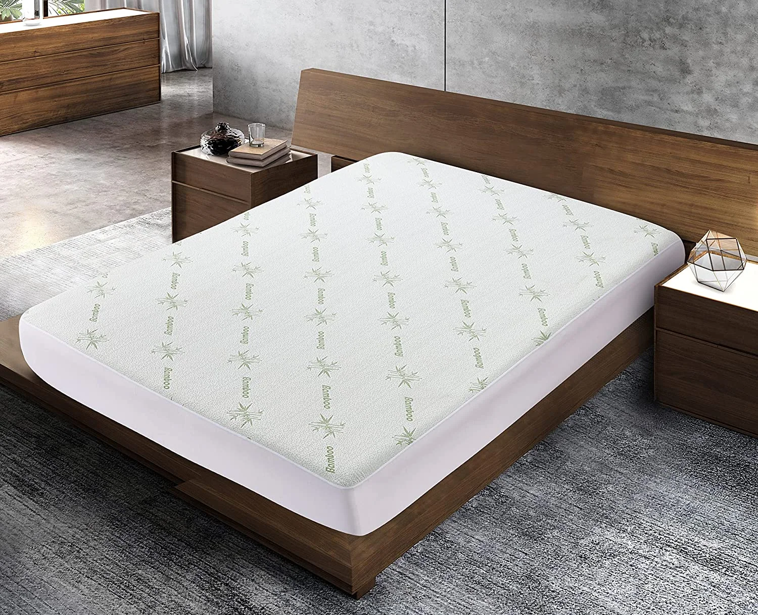 Waterproof Bamboo Mattress Protector-Non Noisy Breathable Ultra Plush Absorbent Extra Deep Fits — product image 4