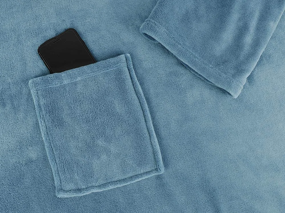 Extra Soft Wearable Fleece Blanket with Sleeves TV Blanket for Adult — product image 7