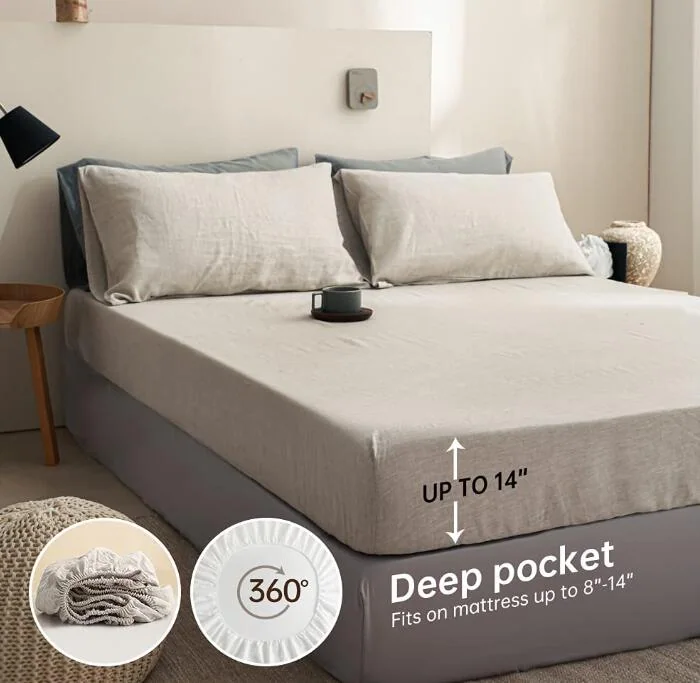 Linen Sheets Set 100% Pure Nautre Breathable and Durable Linen Bed Sheets — product image 6