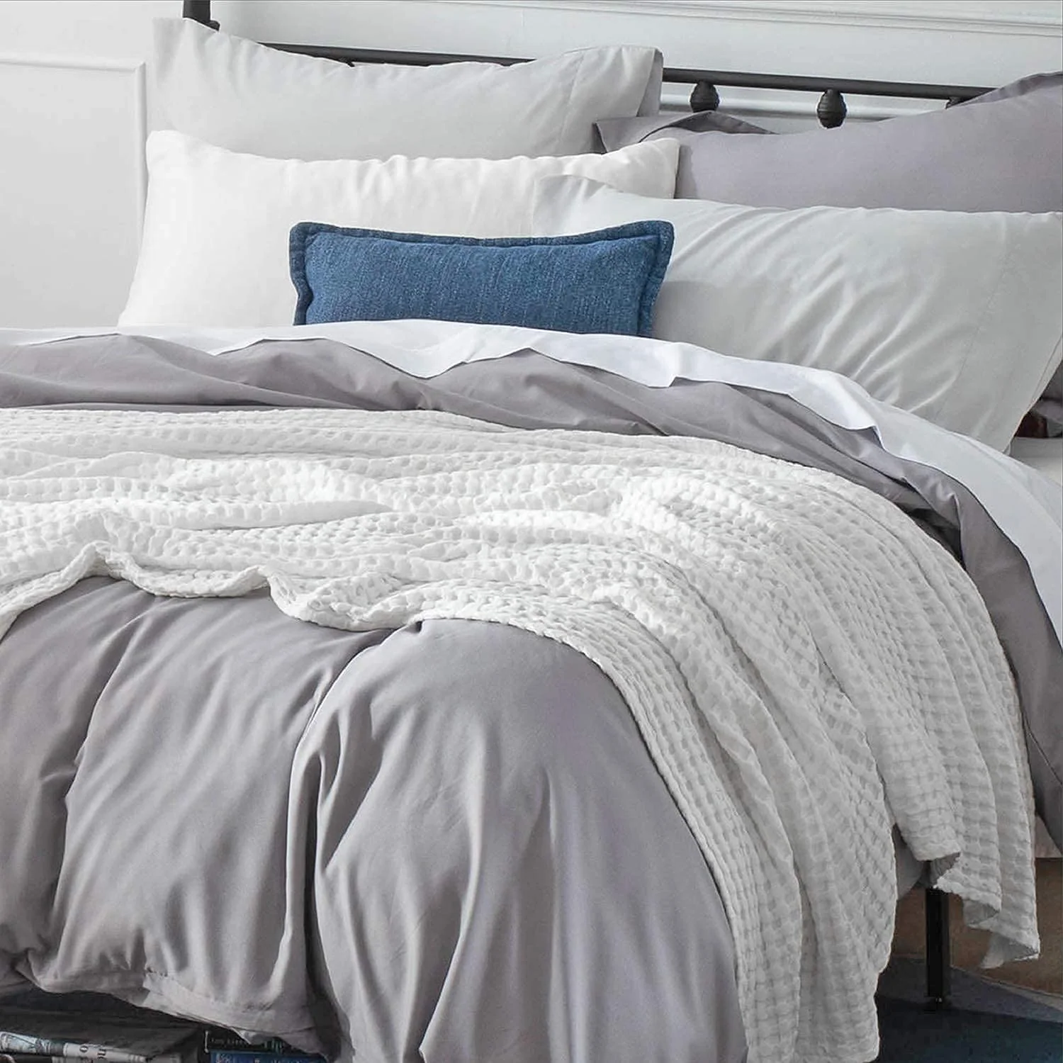 Waffle Cotton Blanket-Viscose from Bamboo Waffle Weave Throw Blanket for Couch Sofa — product image 2