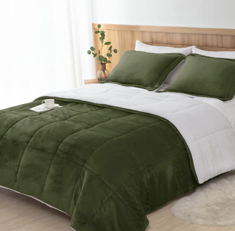 Sherpa Comforter Set King Size, Soft Spring Warm All Season Down Alternative Bedding Sets — product image 19