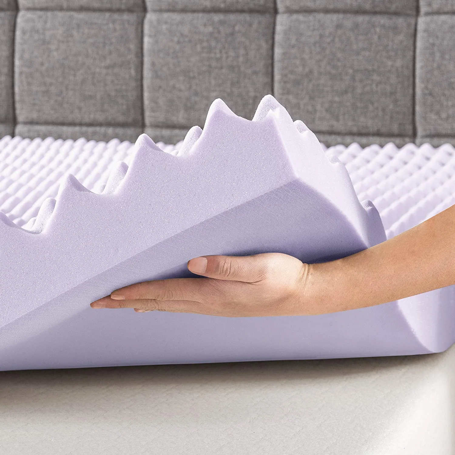 Egg Crate Memory Foam Mattress Topper with Calming Aloe And Lanvendar Infusion — product image 3