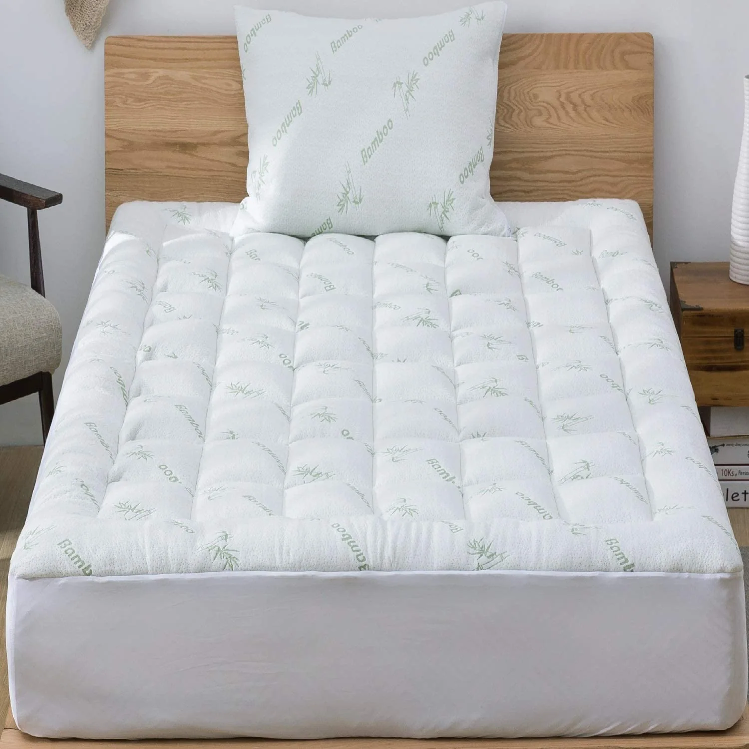 Bamboo Mattress Topper Cooling Pillow Top Mattress Pad — product image 7