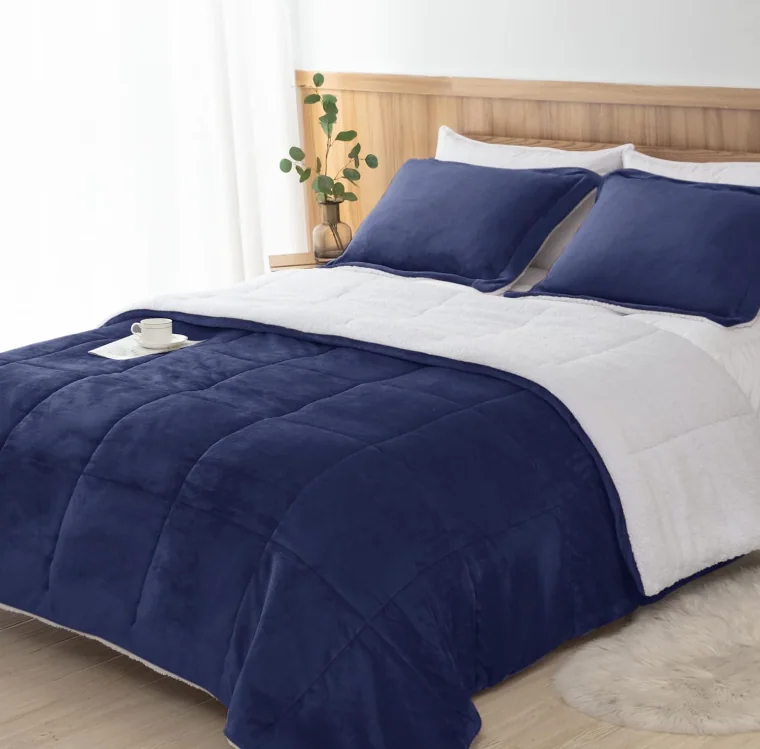 Sherpa Comforter Set King Size, Soft Spring Warm All Season Down Alternative Bedding Sets — product image 1