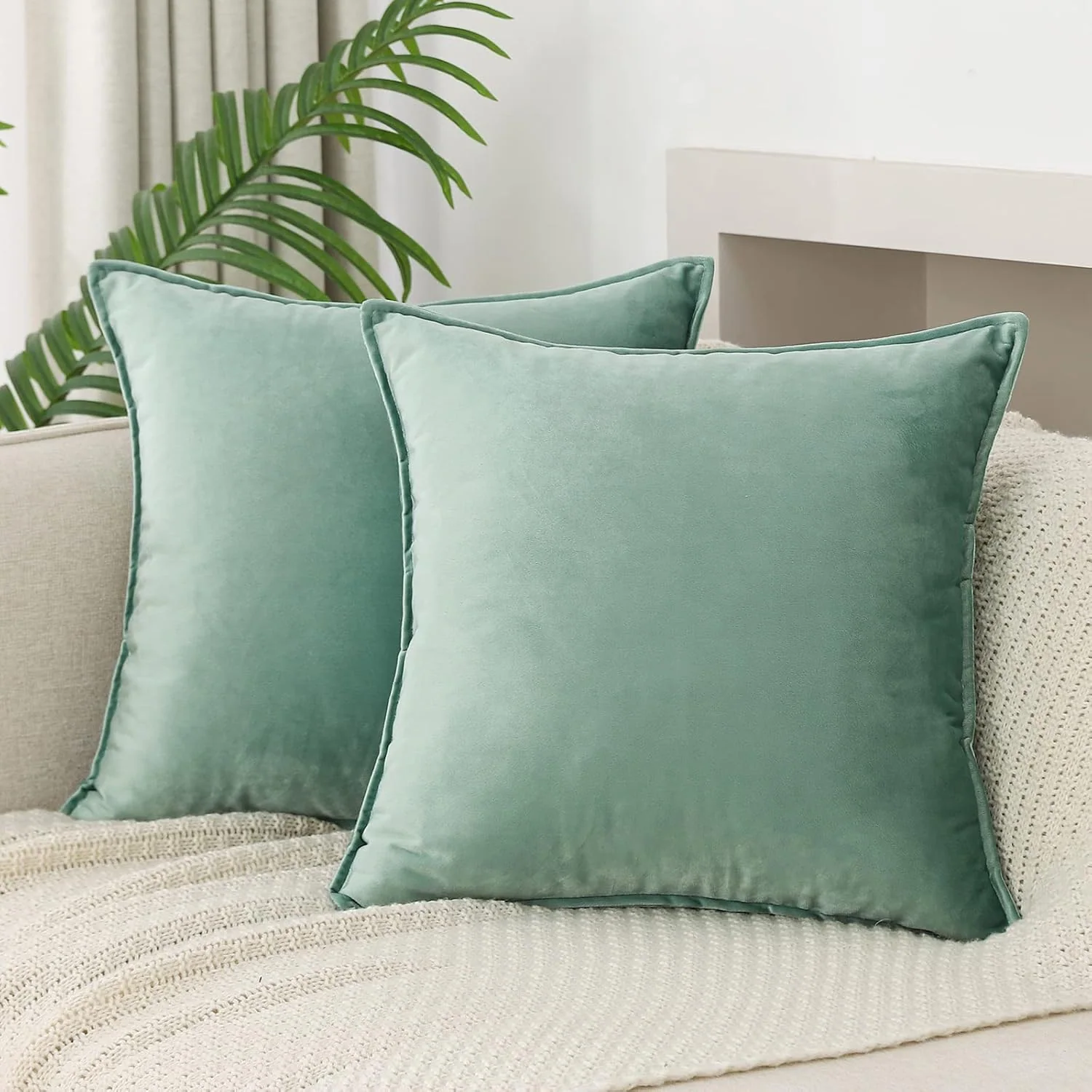 Decorative Throw Pillow With Velvet Fabric Cover — product image 3
