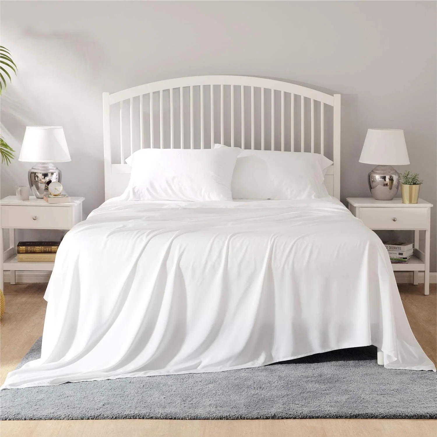 100% Viscose from Bamboo Sheets Set 4PCs Queen Grey - Cooling Breathable Bed Sheets for Queen Size Bed with Deep Pocket — product image 5