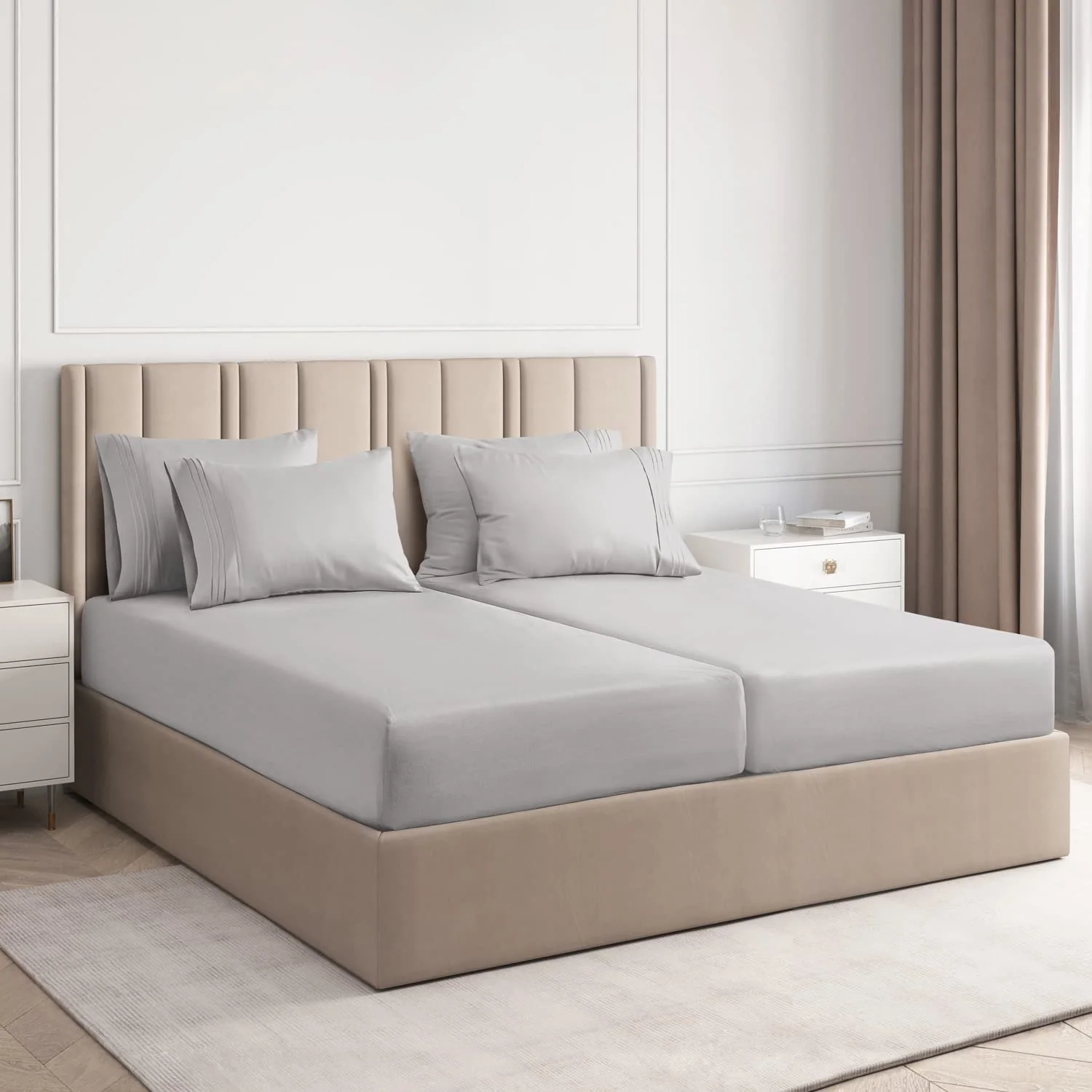 Split Microfiber Bed Sheet Set- 5 Piece Sheet Set - Comfy Breathable & Cooling Sheets for Adjustable Beds — product image 5