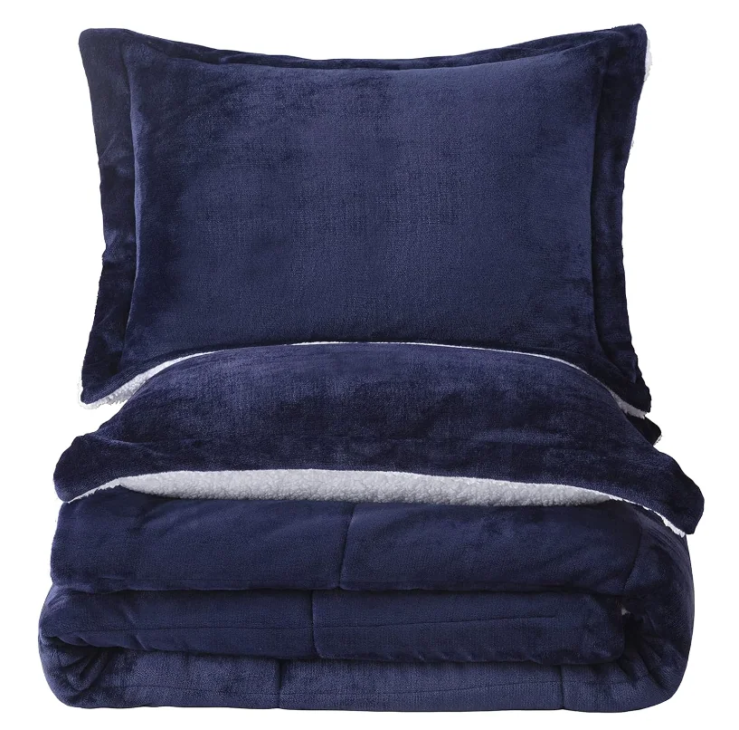 Sherpa Comforter Set King Size, Soft Spring Warm All Season Down Alternative Bedding Sets — product image 5