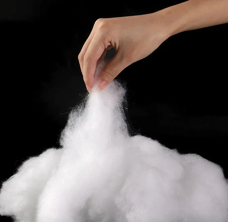 Fake Down Soft Hcs White Down Feather Like Garment Jacket Filling Fiber Fill Material White Polyester Staple Fiber — product image 4