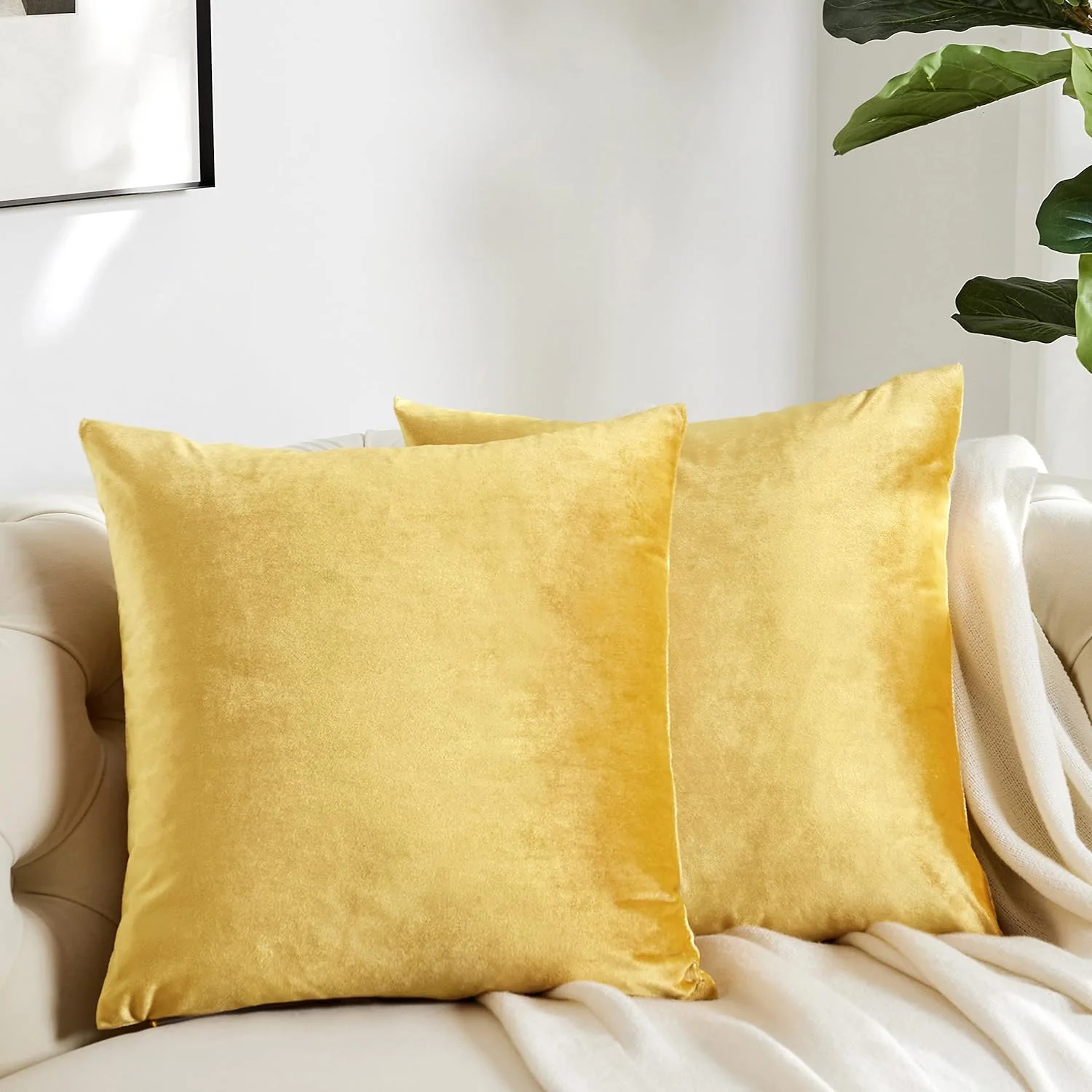 Decorative Throw Pillow With Velvet Fabric Cover — product image 3