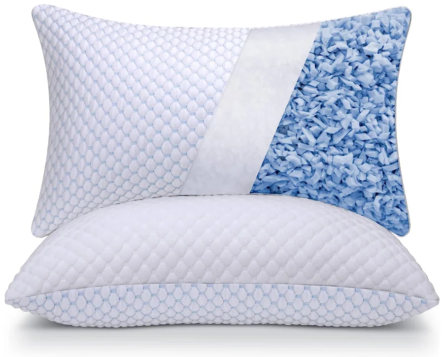 Colling Shredded Memory Foam Pillows Queen Size Set of 2, Cooling Pillows for Sleeping 2 Pack, Adjustable Loft Bed Firm or Soft Pillows for Side, Back, Stomach, Hot Sleepers — product image 1
