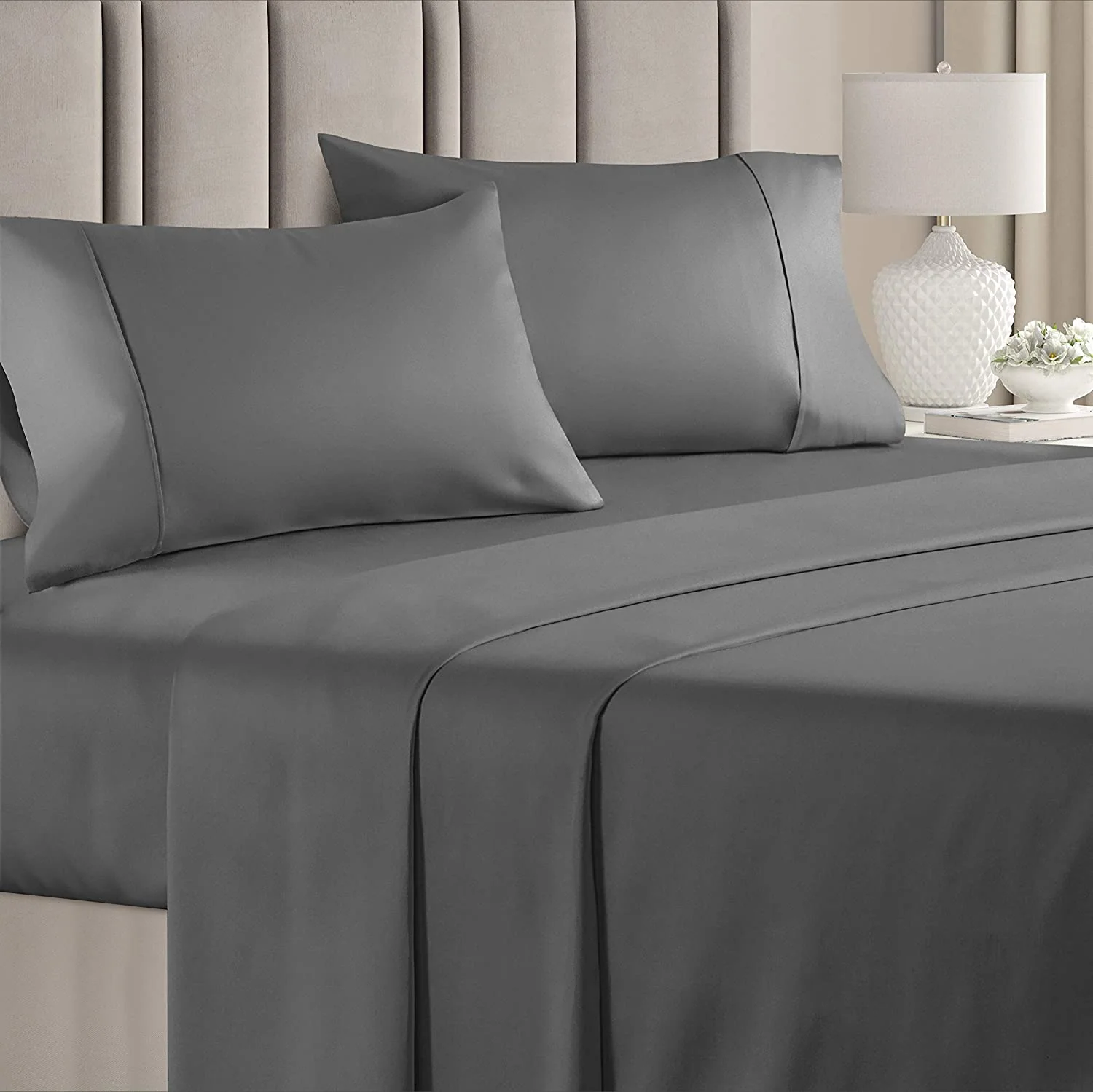 Premium Quality Cotton Percale Bed Sheets - 400 Thread Count - 100% Natural Combed Cotton, Crisp Cooling Bedsheets, Sheet Set with Deep Pocket — product image 3