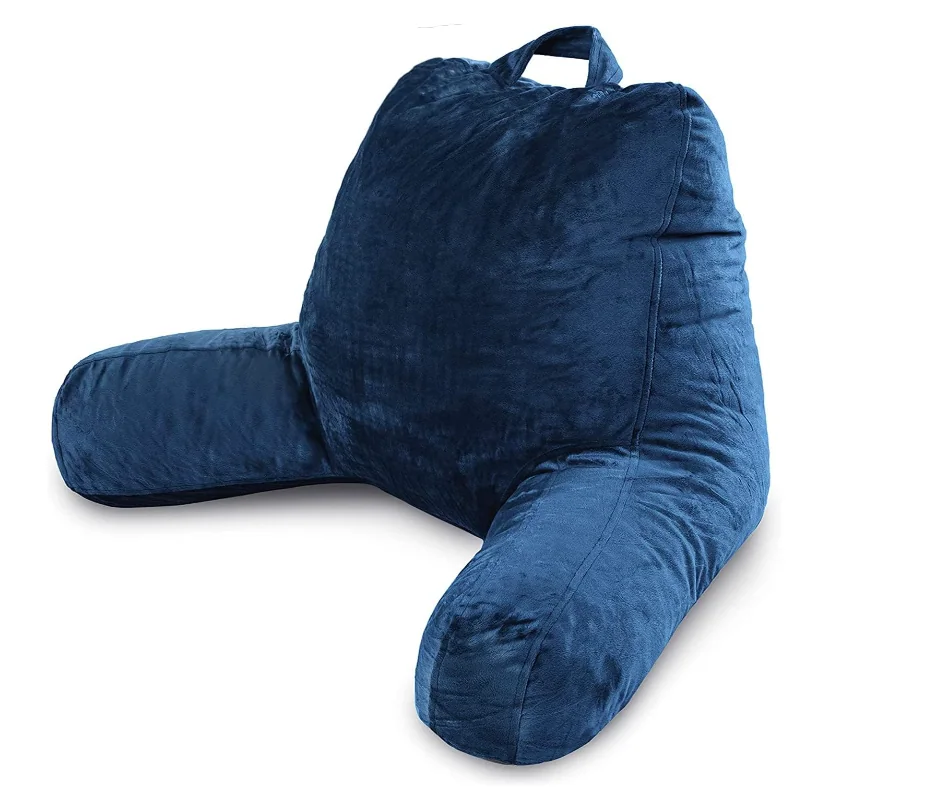 Reading Pillow with Shredded Memory Foam, Large Adult Backrest with Arms, Back Support for Sitting Up in Bed with Washable Cover (Sit up Pillow) — product image 3
