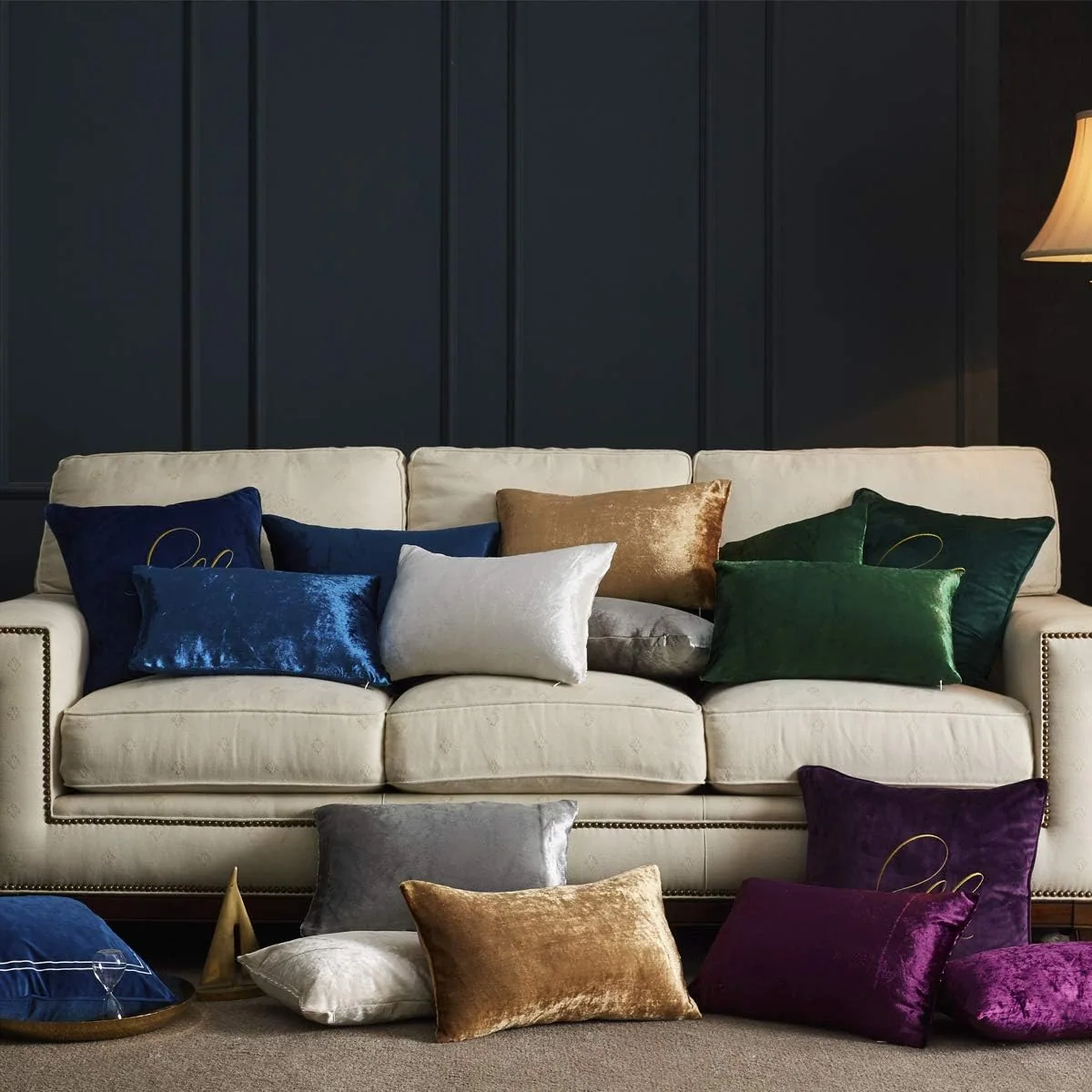 Decorative Throw Pillow With Velvet Fabric Cover — product image 6