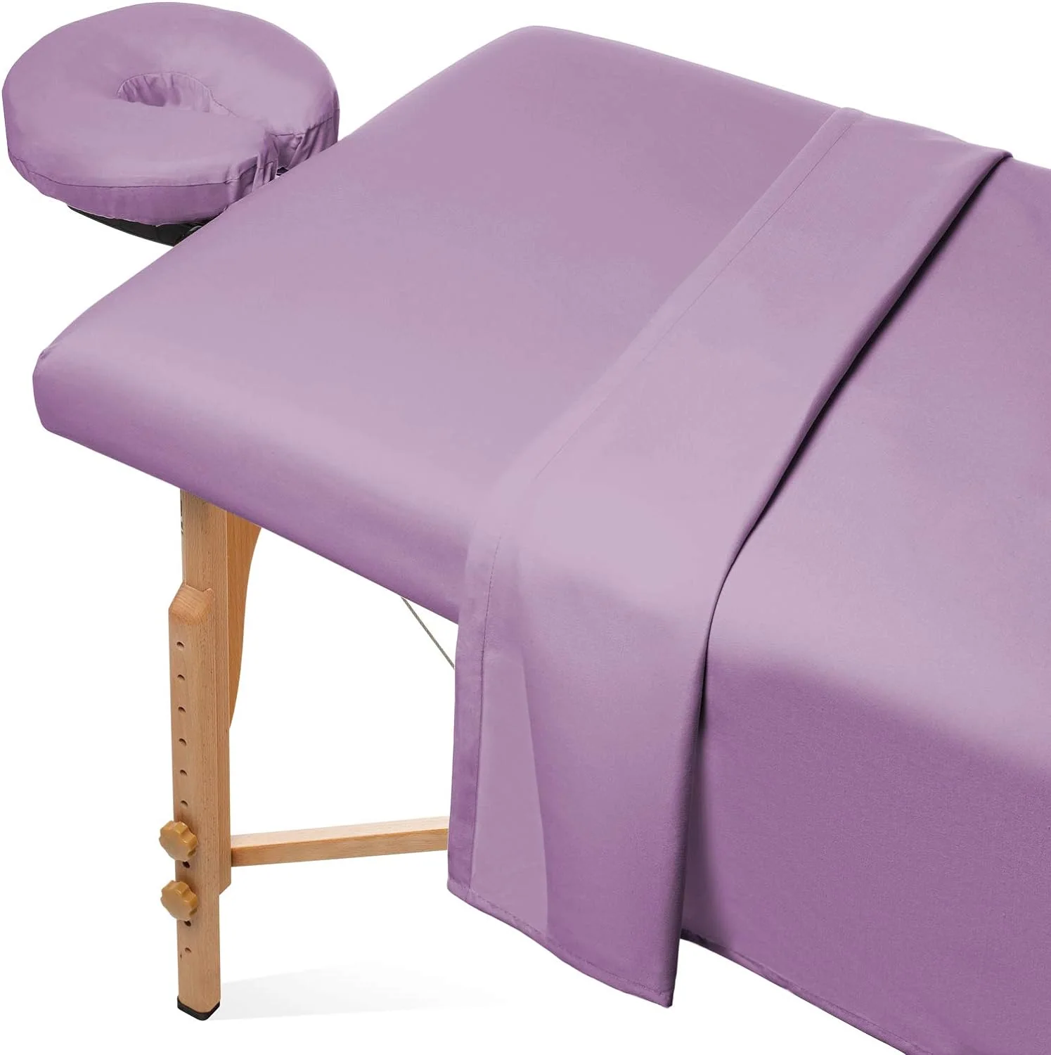 Massage Table Sheet Set - 3-Piece Microfiber Premium Facial Microfiber Bed Cover - Includes Flat and Fitted Sheets with Face Cradle Cover — product image 6