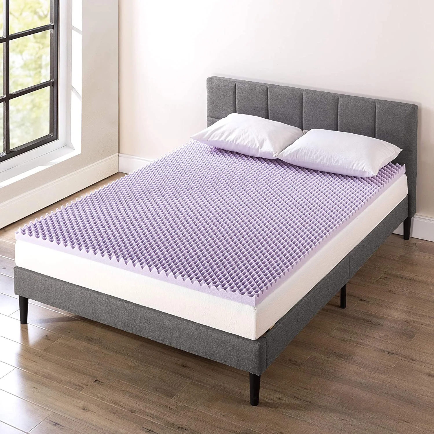 Egg Crate Memory Foam Mattress Topper with Calming Aloe And Lanvendar Infusion — product image 2