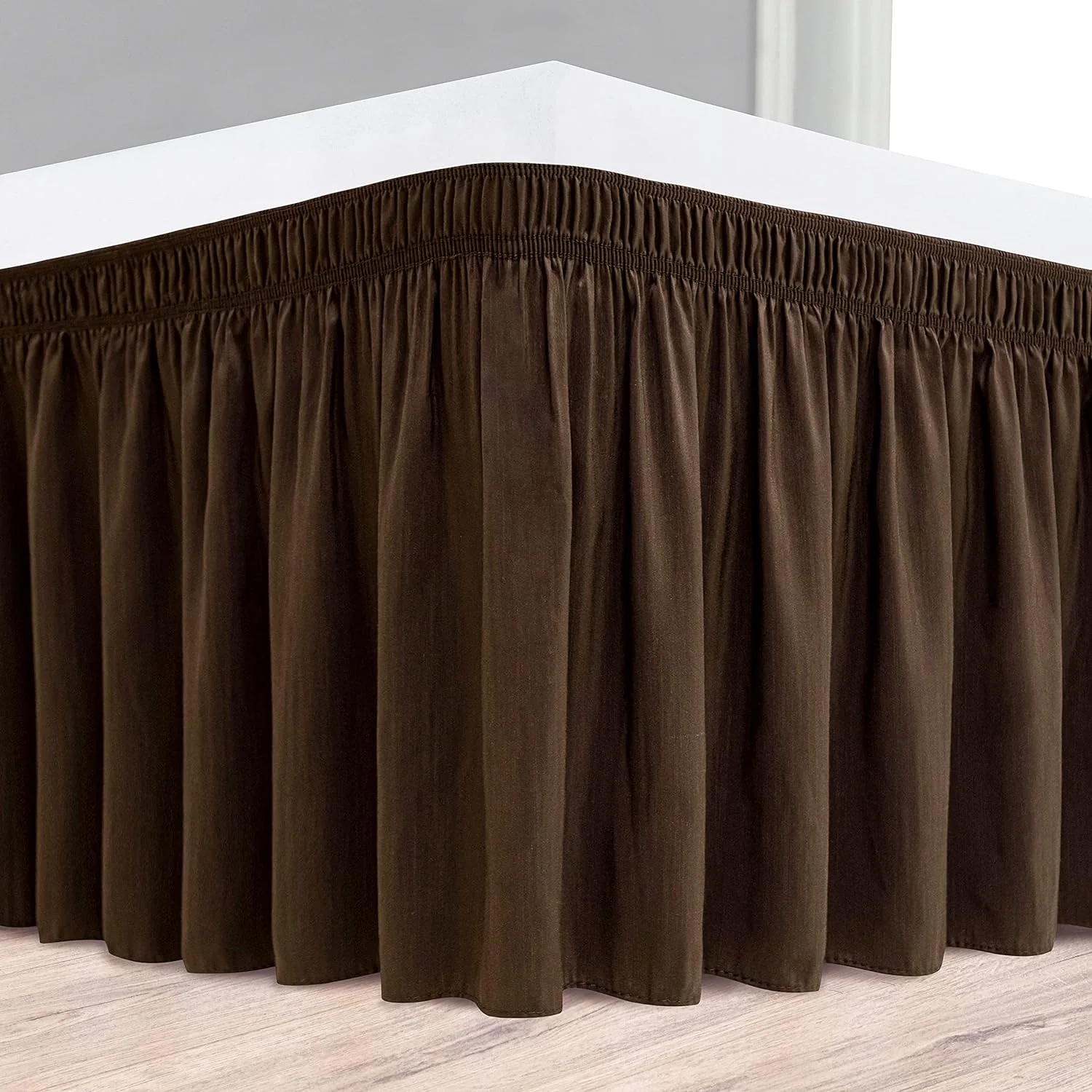 Wrap Around Bed Skirts Adjustable Elastic Dust Ruffles Easy Fit Wrinkle & Fade Resistant Silky Luxurious — product image 6