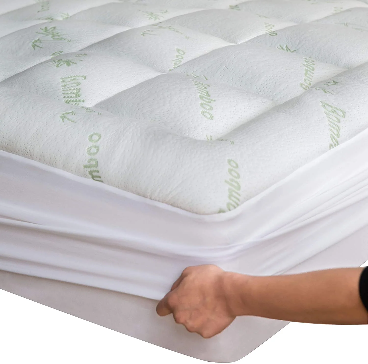 Bamboo Mattress Topper Cooling Pillow Top Mattress Pad — product image 2