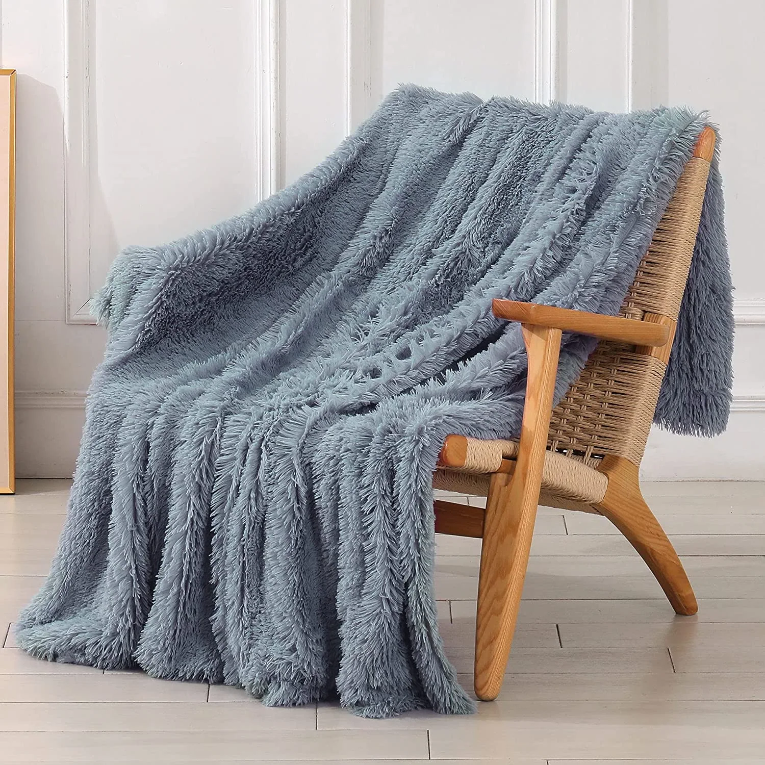 Fur Faux Blanket - Solid Reversible Fuzzy Lightweight Long Hair Shaggy Blanket — product image 8