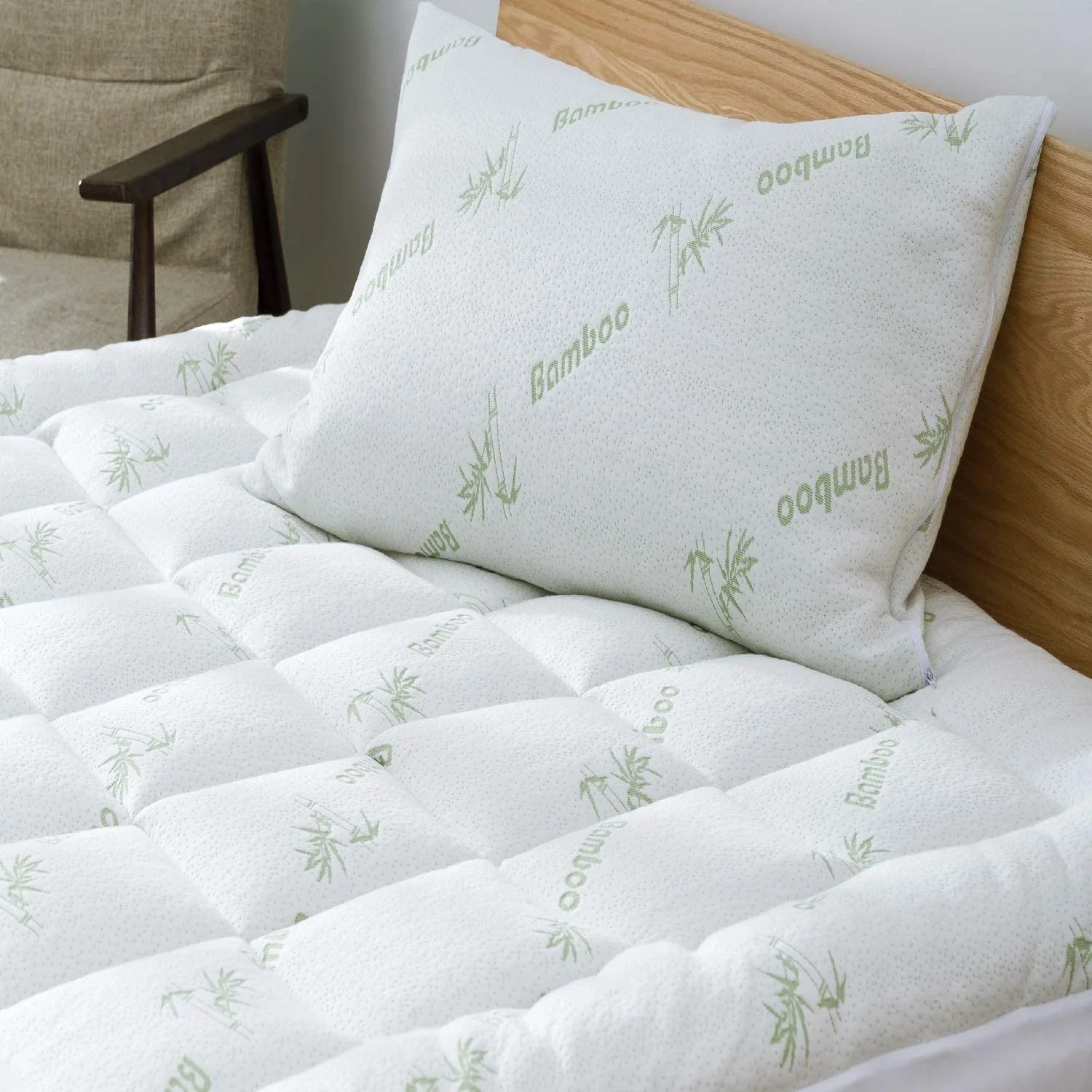 Bamboo Mattress Topper Cooling Pillow Top Mattress Pad — product image 8