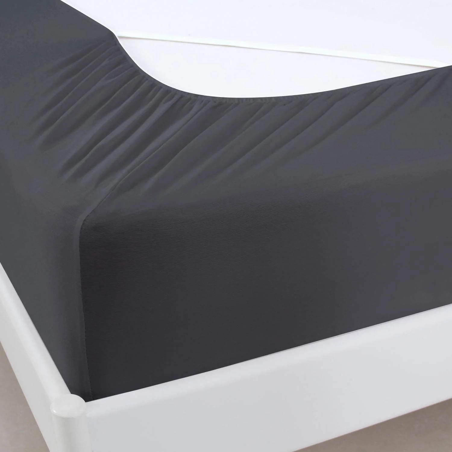 Box Spring Cover - Elastic Fabric Wrap Around 4 Sides Bed Skirt for Hotel & Home — product image 6