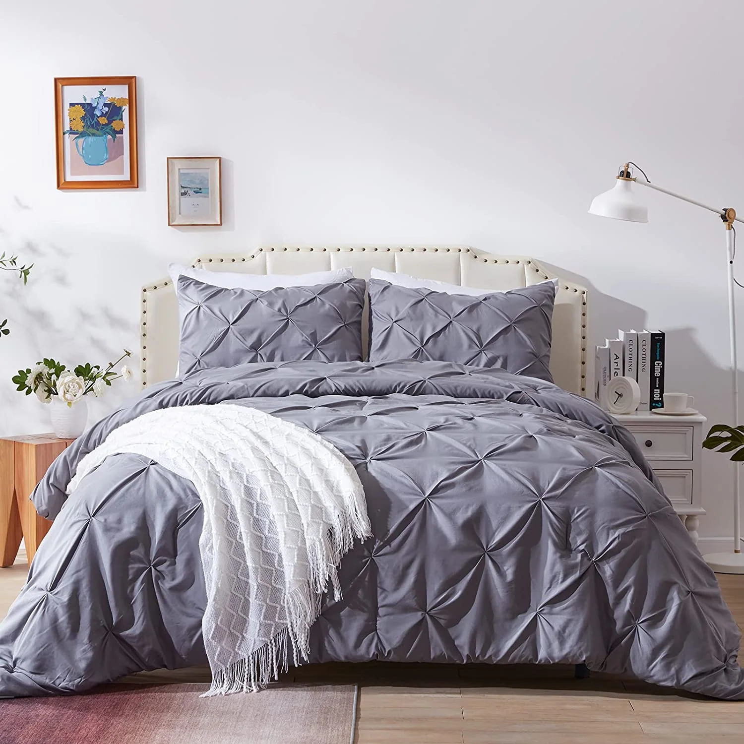 Pinch Pleat Comforter Set - Soft Microfiber Lightweight Down Alternative All Season 3 Pieces Comforters & Sets — product image 4