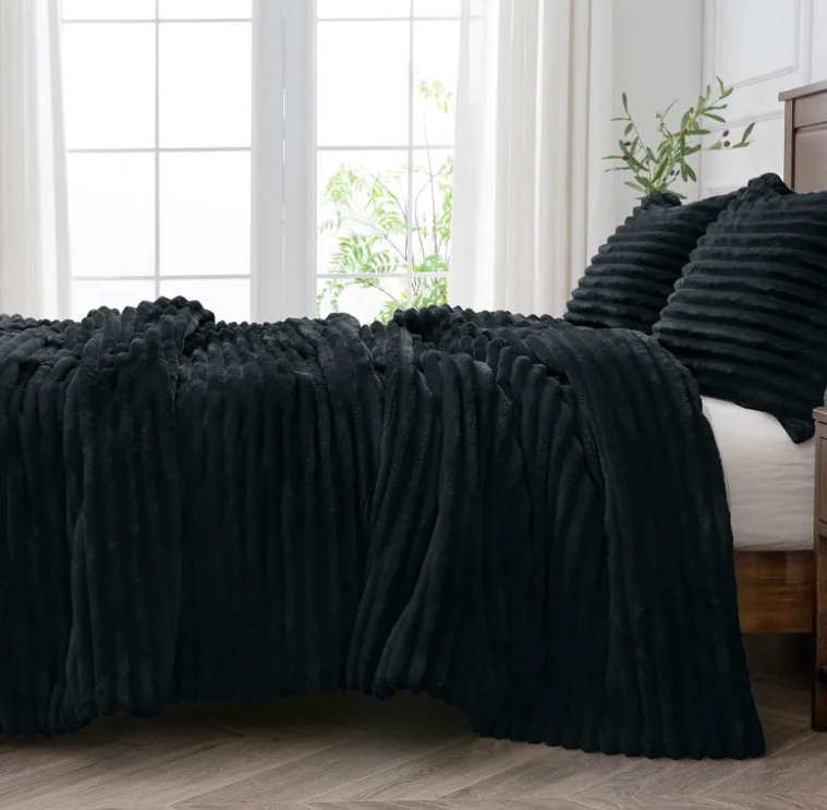 Fleece Comforter Set -Super Soft & Warm Fluffy Purple Bedding Set — product image 7