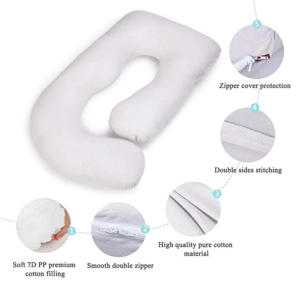Pregnancy Pillows for Sleeping, U/C/J Shaped Full Body Maternity Pillow with Removable Cover - Support for Back, Legs, Belly, HIPS for Pregnant Women — product image 10