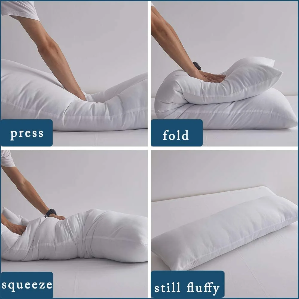 Large Body Pillow Insert- Breathable Full Body Pillow for Side Sleeper - Soft Long Bed Pillow for Adults — product image 4