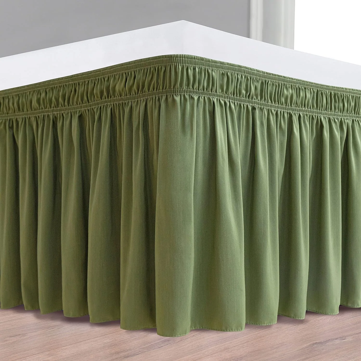 Wrap Around Bed Skirts Adjustable Elastic Dust Ruffles Easy Fit Wrinkle & Fade Resistant Silky Luxurious — product image 7