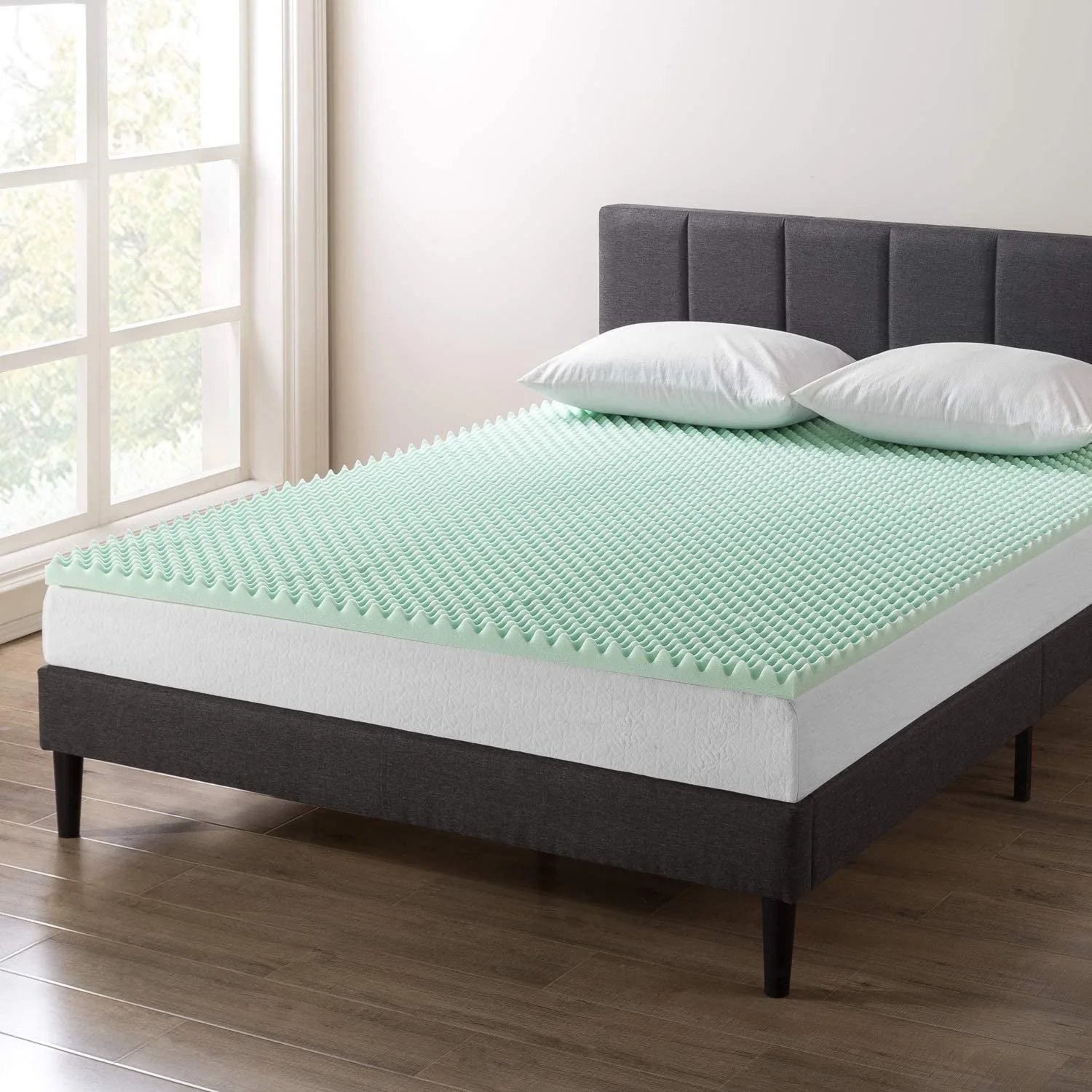 Egg Crate Memory Foam Mattress Topper with Calming Aloe And Lanvendar Infusion — product image 8